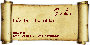 Fábri Loretta névjegykártya